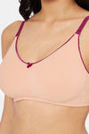 Amante Double Layered Non Wired Full Coverage T-Shirt Bra - Almond Boysenberry — thumbnail 4